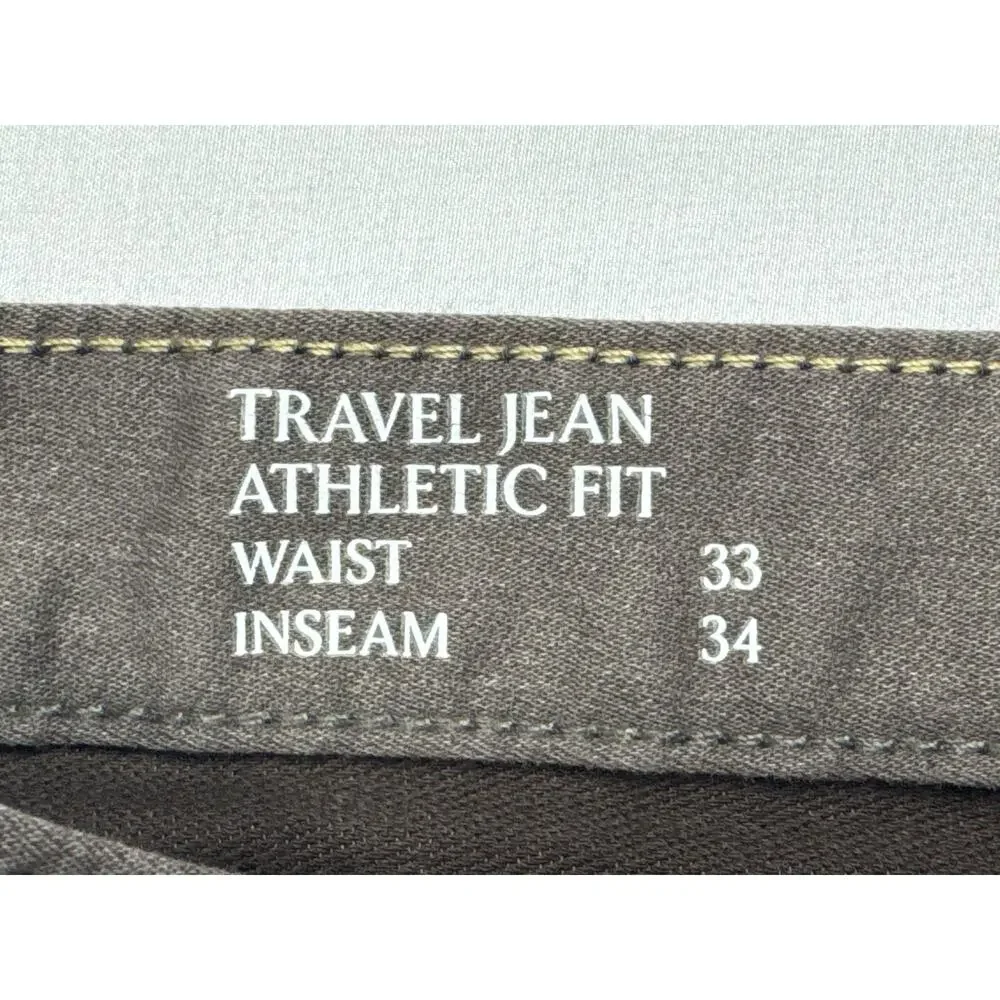 Banana Republic Men's Athletic Fit Brown Travel Jeans - Size‎ 33x34 (33x31.5)*